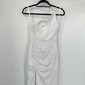 superdown Brynn Ruched Midi Dress in White S